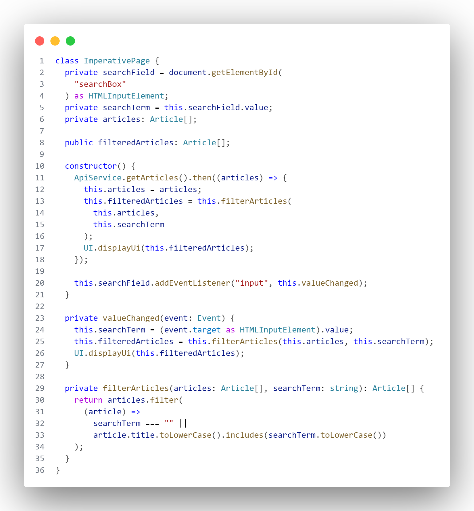 Reaktive Programmierung - Codebeispiel 2